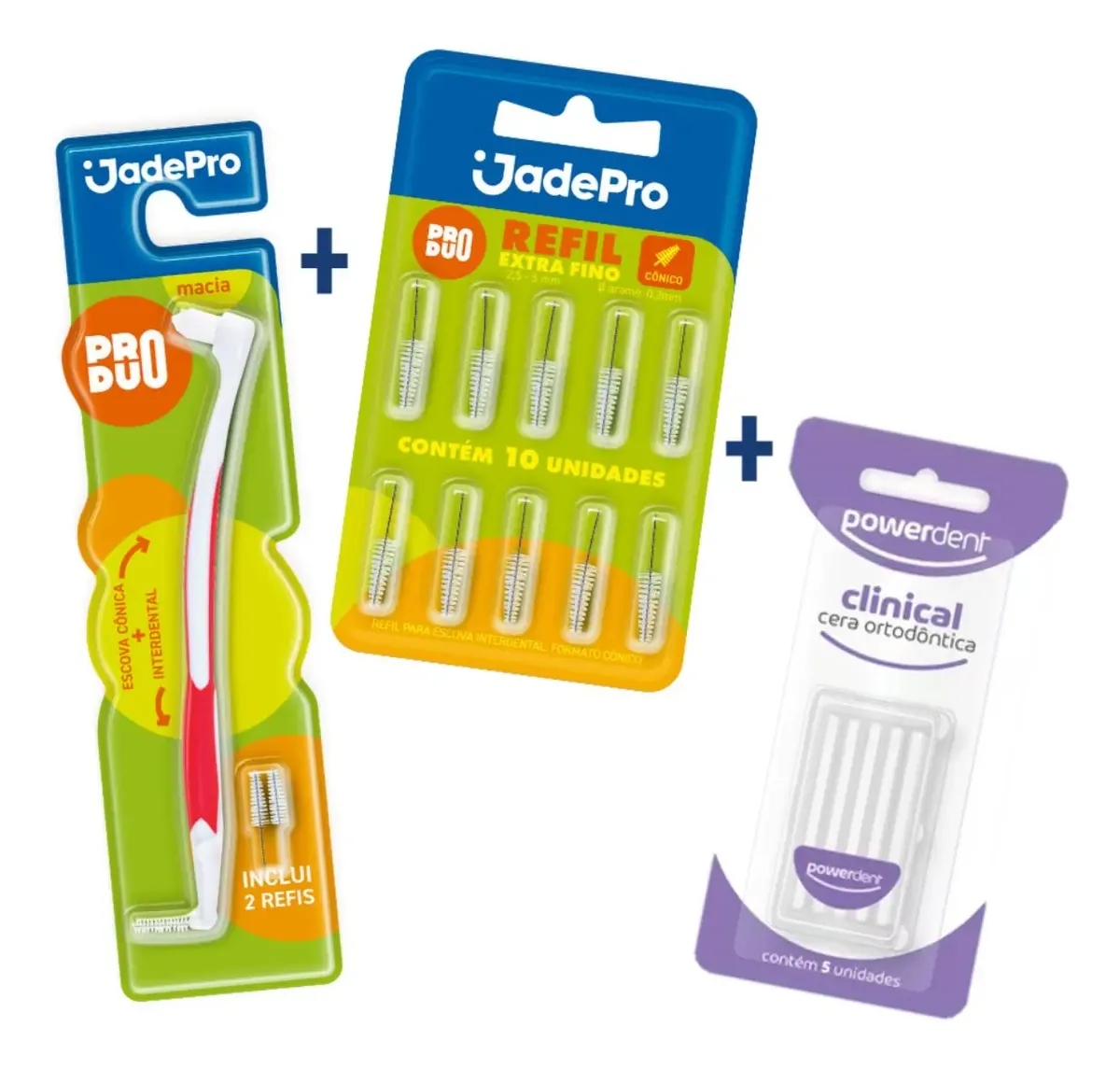 Kit Escova Interdental + 10 Refil + 5 Cera Ortodôntica